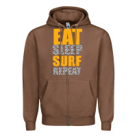 Chestnut eat sleep surf repeat Zipper Hoodie - Bettercallsaul