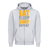 Heather Grey eat sleep surf repeat Zipper Hoodie - Bettercallsaul