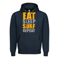 Navy eat sleep surf repeat Zipper Hoodie - Bettercallsaul
