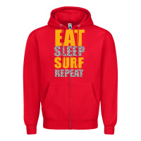Red eat sleep surf repeat Zipper Hoodie - Bettercallsaul