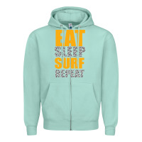 Seafoam eat sleep surf repeat Zipper Hoodie - Bettercallsaul