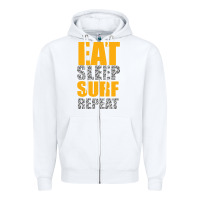 White eat sleep surf repeat Zipper Hoodie - Bettercallsaul