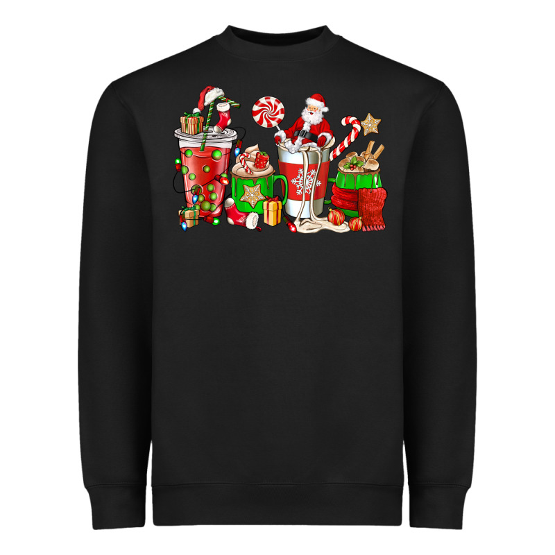 Santa Coffee Cups Heavyweight Sweatshirt by NancyCooperArtShop | Teevron