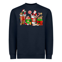 Navy Santa coffee cups Heavyweight Sweatshirt - NancyCooperArtShop