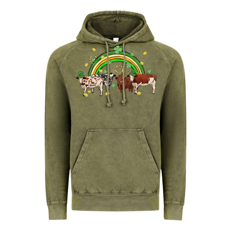 Cow St Patrick Days Vintage Hoodie by MaliasSmallBusiness | Teevron