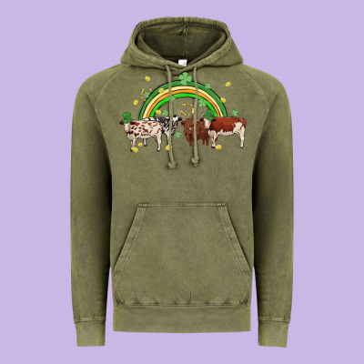 Cow St Patrick Days Vintage Hoodie Designed By Maliassmallbusiness