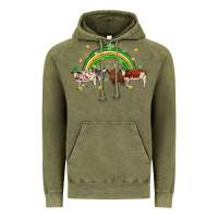 Vintage Olive cow st patrick days Vintage Hoodie - MaliasSmallBusiness