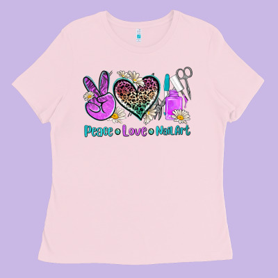 Peace Love Nail Art Ladies Tee Designed By Adodesignshop