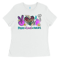 White peace love nail art Ladies Tee - AdoDesignShop