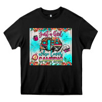 Black just a girl who loves camping Heavy Core Tee - JahusDesignShop
