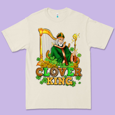 St Patricks Clover King  With Shamrocks Premium Tee Designed By Adodesignshop
