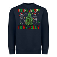 Navy Tis' the season to be Jolly Heavyweight Sweatshirt - NancyCooperArtShop