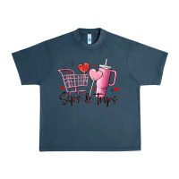 Midnight Navy sips & trips target inspired stanley Urban Heavy Tee - MaliasSmallBusiness