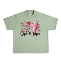 Oil Green sips & trips target inspired stanley Urban Heavy Tee - MaliasSmallBusiness