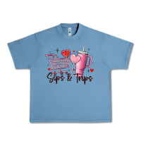 Pebble Blue sips & trips target inspired stanley Urban Heavy Tee - MaliasSmallBusiness