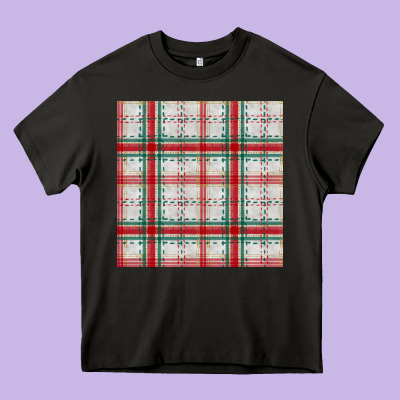 Christmas Plaid Seamless Pattern Heavy Core Tee Designed By Bundleandbundleshop