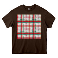 Chocolate Brown christmas plaid seamless pattern Heavy Core Tee - BundleAndBundleShop