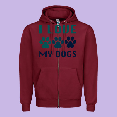 I Love My Dogs Zipper Hoodie Designed By Bettercallsaul