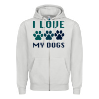 Dove Grey i love my dogs Zipper Hoodie - Bettercallsaul