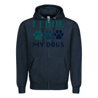 Navy i love my dogs Zipper Hoodie - Bettercallsaul