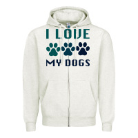 Oatmeal Heather i love my dogs Zipper Hoodie - Bettercallsaul