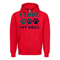 Red i love my dogs Zipper Hoodie - Bettercallsaul