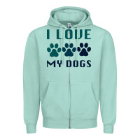 Seafoam i love my dogs Zipper Hoodie - Bettercallsaul
