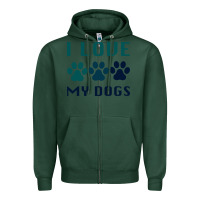 Sports Green i love my dogs Zipper Hoodie - Bettercallsaul