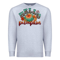 Heather Grey hello pumpkin Premium Sweatshirt - CowGirlArtShop