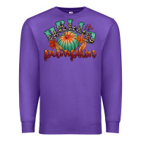Purple hello pumpkin Premium Sweatshirt - CowGirlArtShop