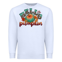 White hello pumpkin Premium Sweatshirt - CowGirlArtShop