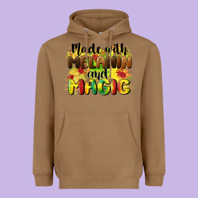Made With Melanin And Magic Heavyweight Hoodie Designed By Cowgirlartshop