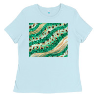 Baby Blue green glitter Ladies Tee - JahusDesignShop