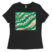 Black green glitter Ladies Tee - JahusDesignShop
