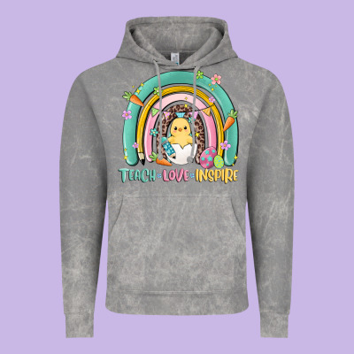 Teach Love Inspire Rainbow Vintage Hoodie Designed By Maliassmallbusiness