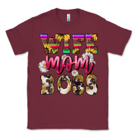 Burgundy wife mom boss daisy Classic Tee - NancyCooperArtShop