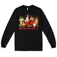 Black merry christmas gnomes coffee cups Long Sleeve Tee - MaliasSmallBusiness