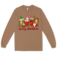 Merry Christmas Gnomes Coffee Cups Long Sleeve Tee | Teevron