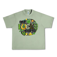 Oil Green one lucky mama Urban Heavy Tee - MaliasSmallBusiness