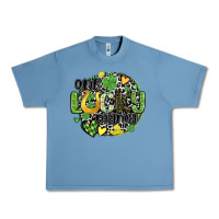 Pebble Blue one lucky mama Urban Heavy Tee - MaliasSmallBusiness