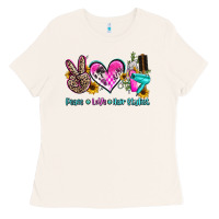 Bone peace love hair stylist Ladies Tee - AdoDesignShop