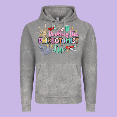 Rocking The Phlebotomist Life Vintage Hoodie Designed By Maliassmallbusiness
