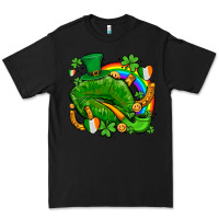 Black st patricks lips with horseshoe rainbow and shamrocks Premium Tee - AdoDesignShop