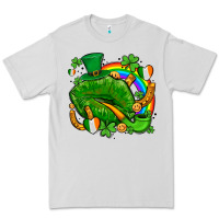 Dove Grey st patricks lips with horseshoe rainbow and shamrocks Premium Tee - AdoDesignShop
