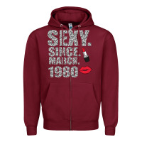 Burgundy Sexy Since March 1980 Zipper Hoodie - Bettercallsaul