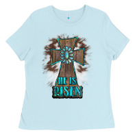 Baby Blue cross1 Ladies Tee - RanaPortraitStore