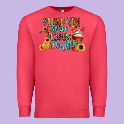 Pumpkin Spice And Jesus Christ Premium Sweatshirt Designed By Cowgirlartshop