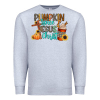 Heather Grey pumpkin spice and jesus christ Premium Sweatshirt - CowGirlArtShop