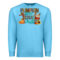 Ocean Blue pumpkin spice and jesus christ Premium Sweatshirt - CowGirlArtShop