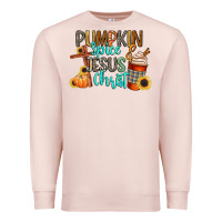 Pale Pink pumpkin spice and jesus christ Premium Sweatshirt - CowGirlArtShop